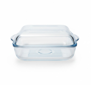 VATROSTALNA KVADRATNA GRILL ČINIJA SA POKLOPCEM 25X22CM   145218 706042